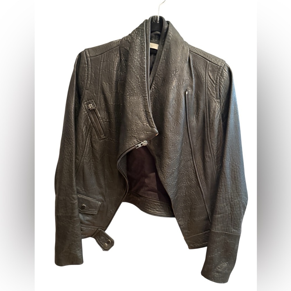 Vince Black Leather Moto Jacket - Picture 5 of 8